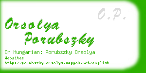 orsolya porubszky business card